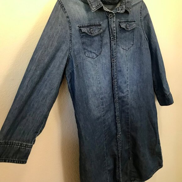 Ci Sono Denim Collection Women's Button Front Blue Jean Denim Dress.‎ Size S - Picture 3 of 11
